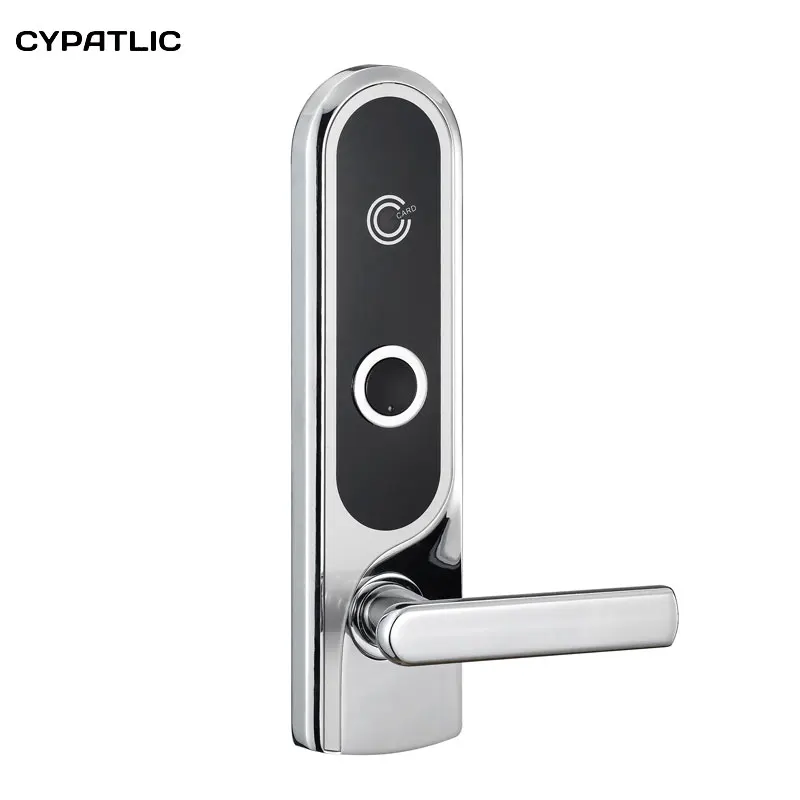 Hotel Room Programmable Front Door Lock With Card Swipe System In