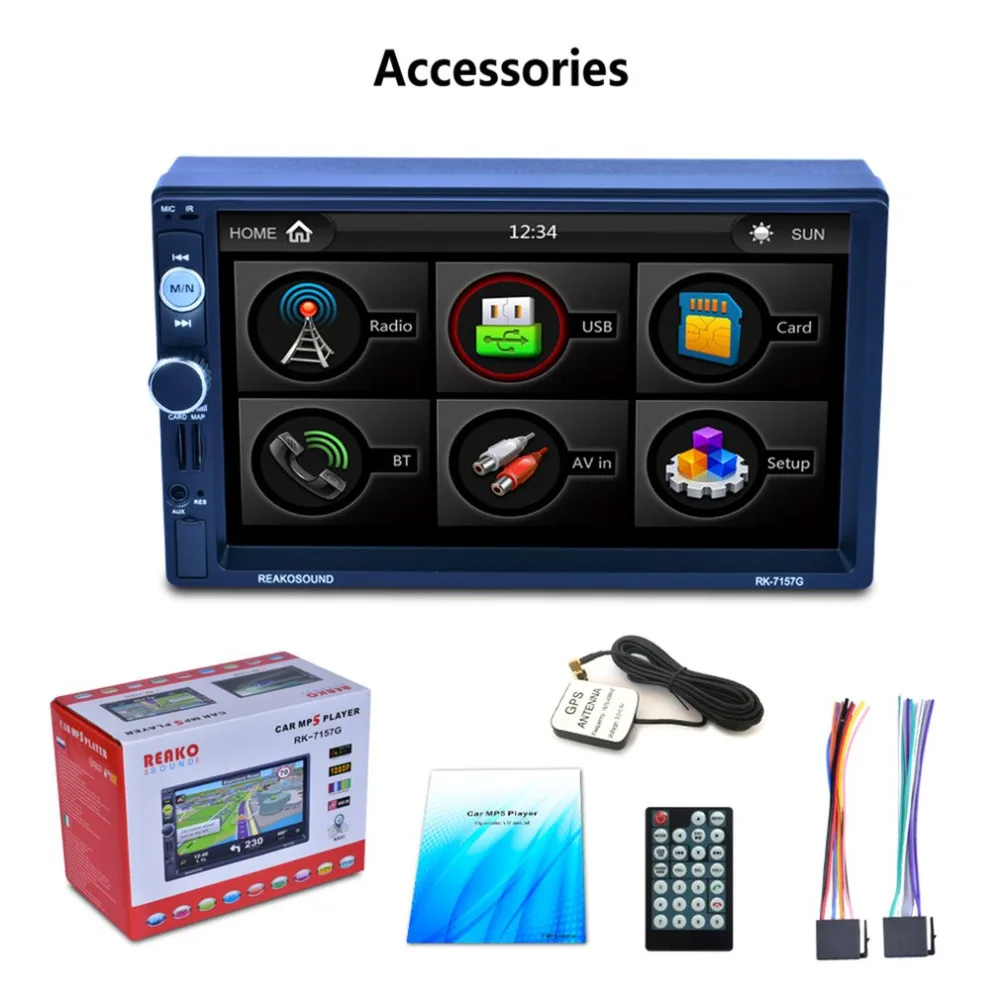

Multifunctional Car MP5 Player with 7" HD LCD Touch Screen with RDS & BT & Mirror Link & GPS Function RK-7157G