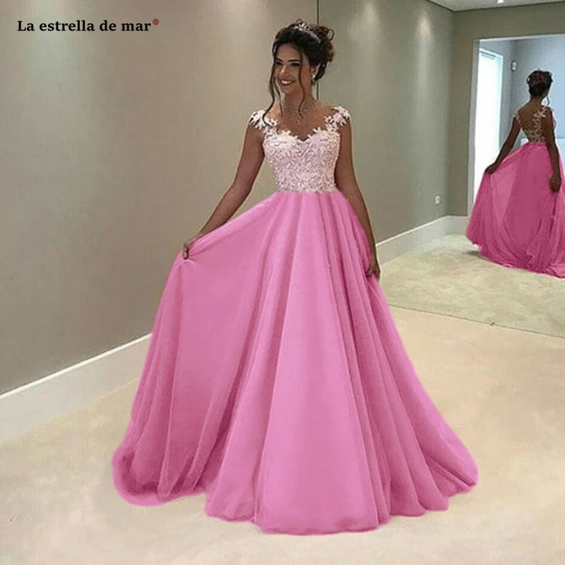 Robe rose pour mariage2019 Новое кружевное платье с рукавами-крылышками ALinerobe de demoiseur d'honneur pour mariage длинное платье vestidos boda invitada