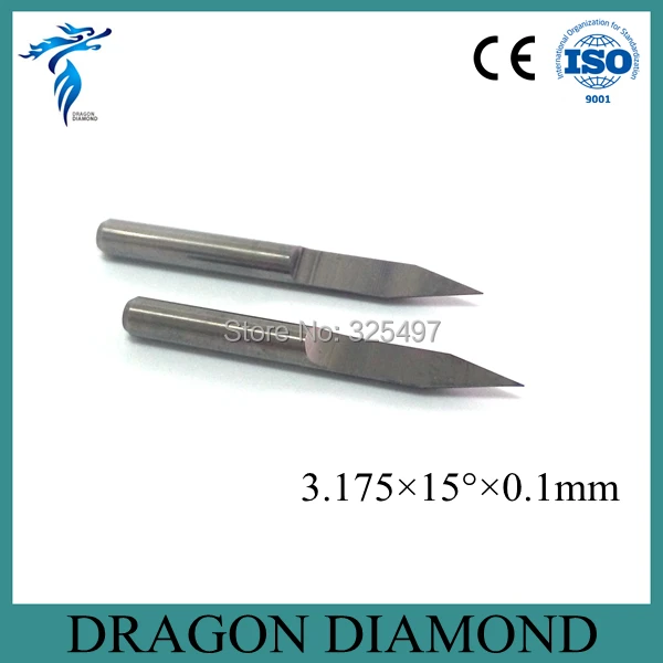 

V Shape Carbide Engraving Tools 10 pcs 3.175mm 15 Angle 0.1mm Flat Bottom Cutting Tool Bits Milling Cutters
