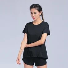 Спортивные топы для йоги, рубашки для женщин, летняя спортивная рубашка, быстросохнущая, с коротким рукавом, дышащие, для тренировок, для бега, спортивные для фитнеса, футболки