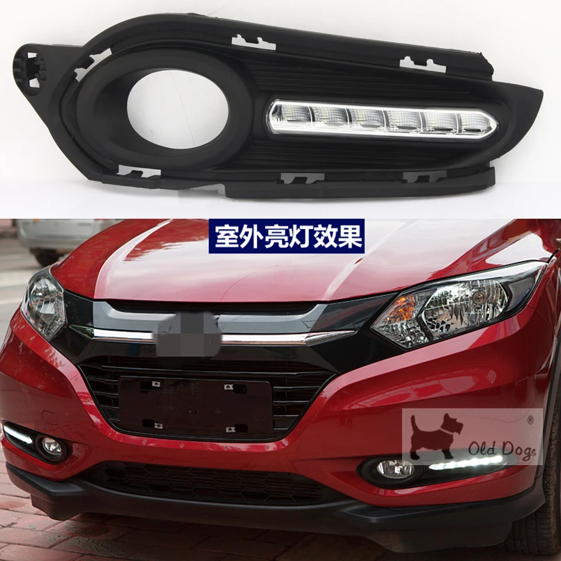 Оптовая продажа для Honda HRV HR-V Vezel 2014-2018 DRL дневные ходовые огни с поворотным