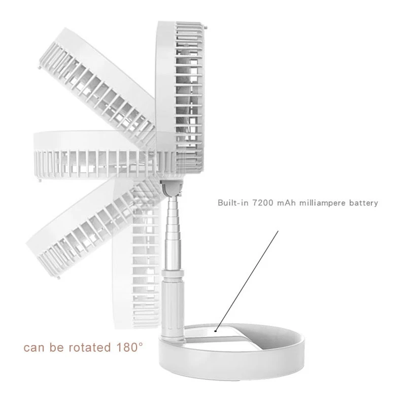  Portable Usb Charging Fan Telescopic Folding Fans Home Desktop Landing Silent Fan Air Cooler Summer