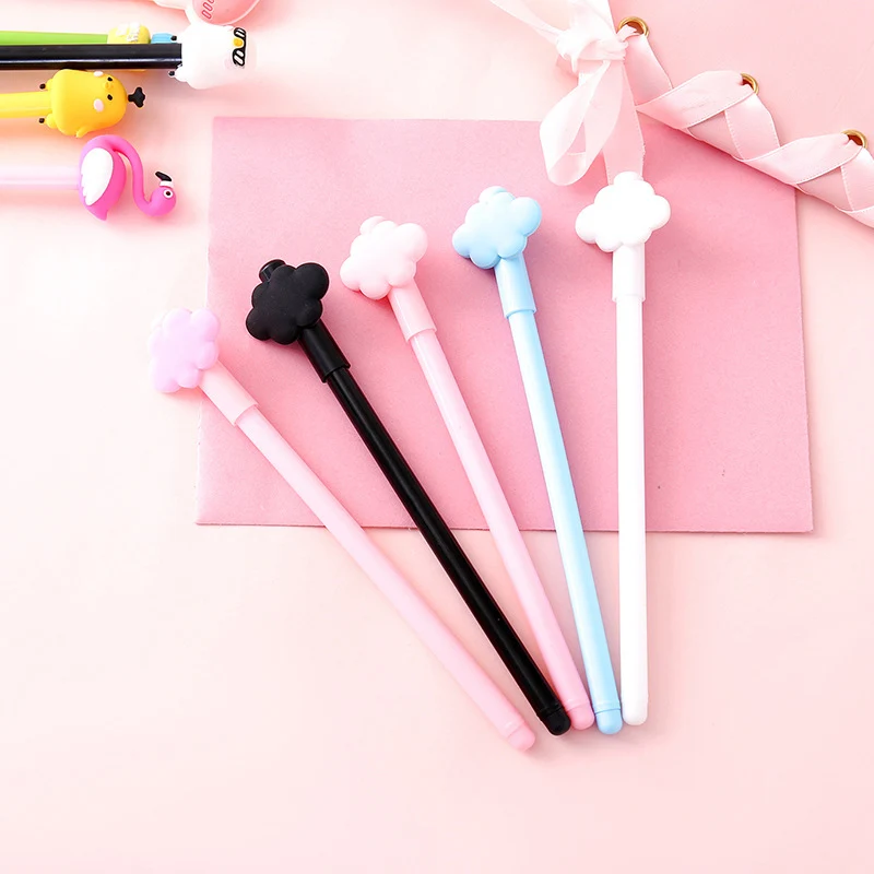 

5Pcs Cute Cloud Pens Novelty Soild Color Gel Pens Kawaii Neutral Pens For Kids Girls School Office Supplies Korean Stationery