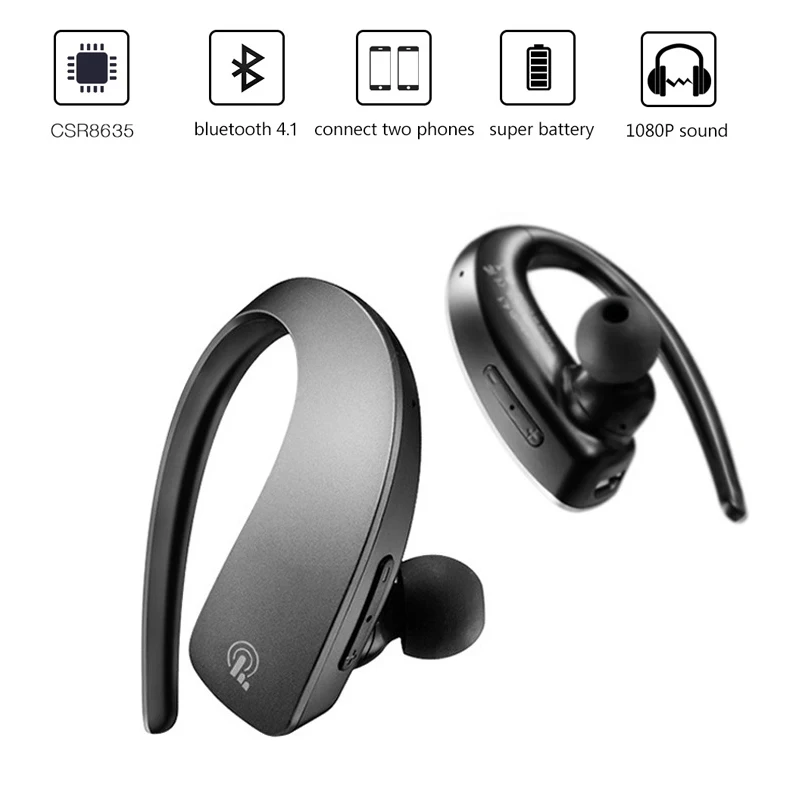 Bluetooth Wireless Earphone with Ear Hook Smart Touch Key Headphones Stereo BT Headsets Handsfree for iPhone Samsung LG