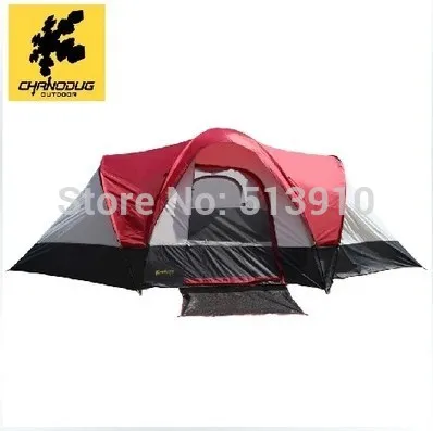 Best price at $103 Cheap Luxury 2rooms 1hall Outdoor 8 -10 people double layer large family travel camping tent against big rain anti wind and wind