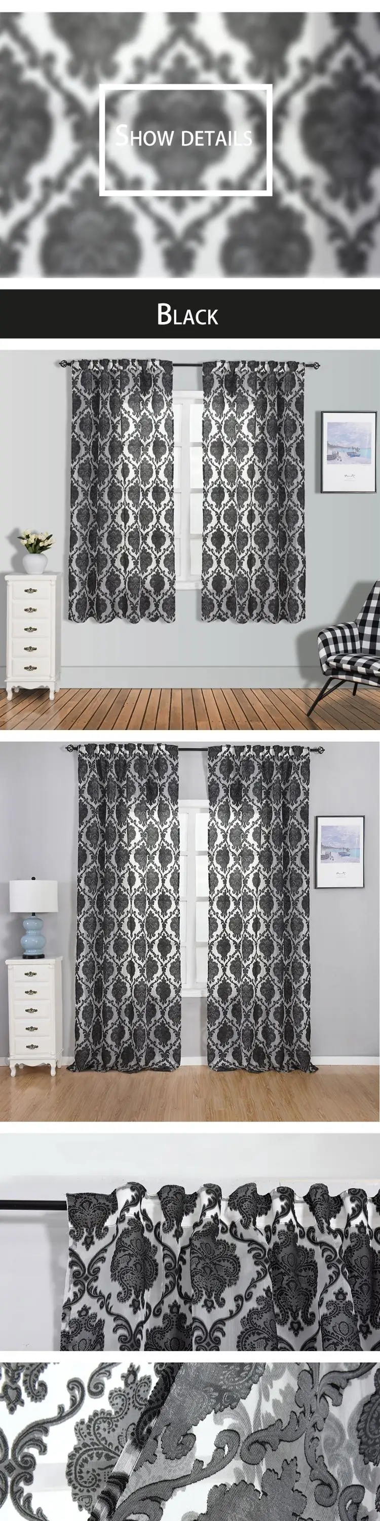 Smt586 NAPEARL European Luxury Floral Transparent Jacquard Drapes for Home Window Decoration Bedroom Curtains Tulle Textiles Fabrics (1)