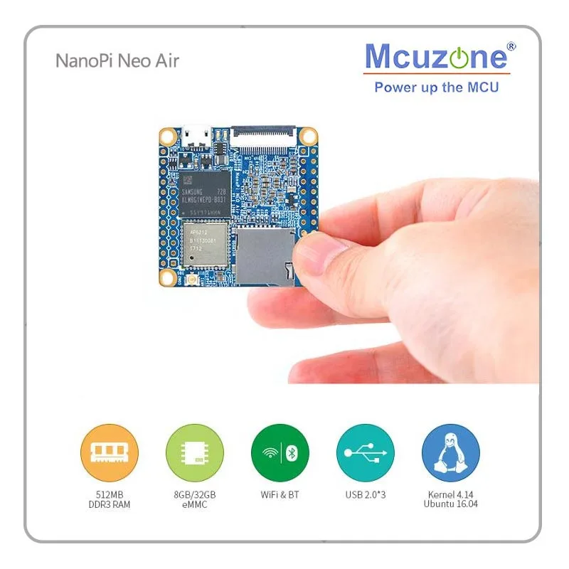 

FriendlyARM NanoPi NEO Air 512MB RAM WIFI&Bluetooth,8GB/32GB eMMC Allwinner H3 Quad-core Cortex-A7