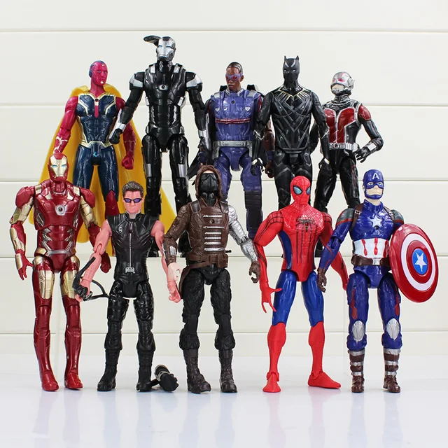 10Pcs Lot Captain America Civil War Avengers Figures Iron Man Ant Hawkeye Spiderman 10Pcs Lot Captain America Civil War Avengers Figures Iron Man Ant Hawkeye Spiderman