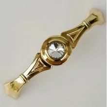 96mm fashion deluxe glass diamond modern furniture handles 24K golden drawer cabinet pulls knobs K9 crystal dresser door handle