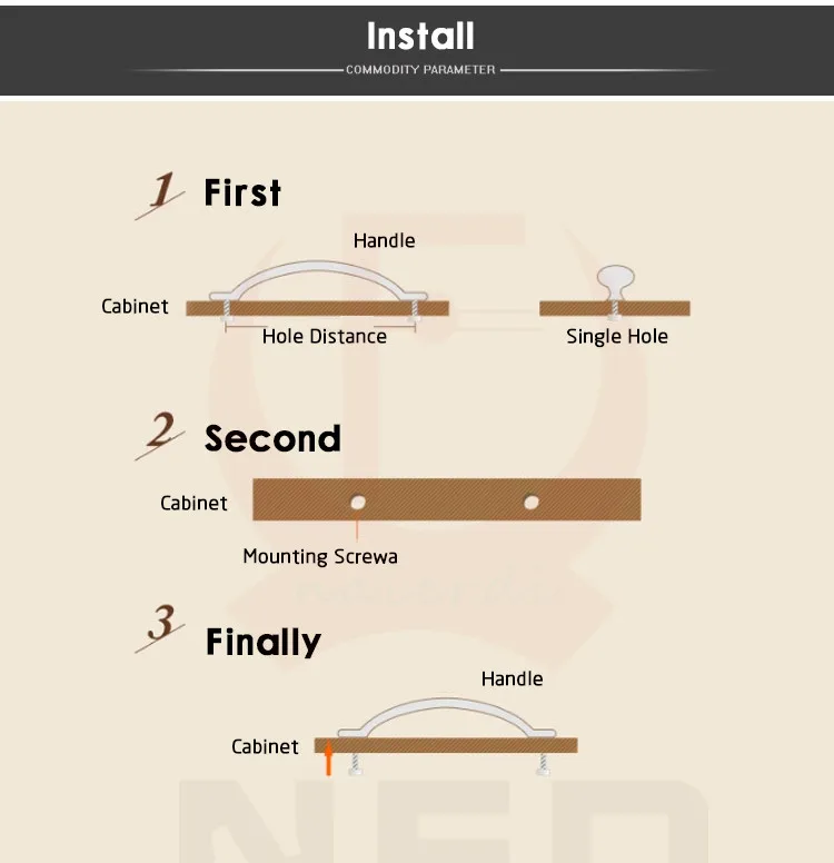 puxador de gaveta para armário de cozinha, 10 peças