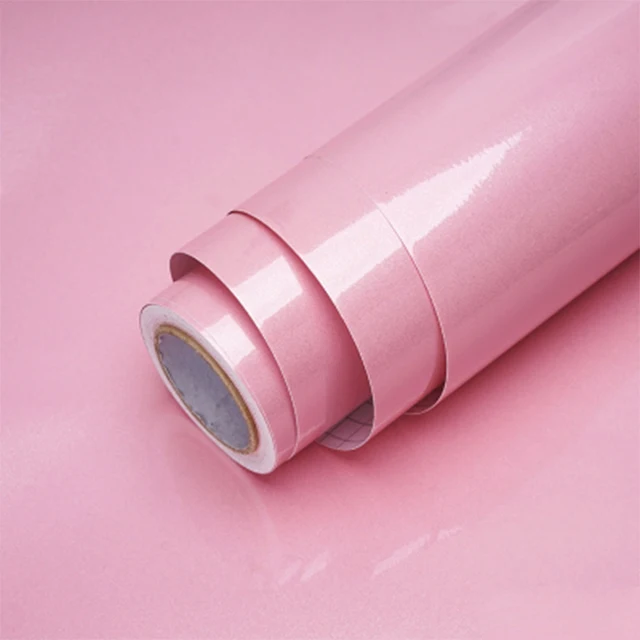 Глянцевая мраморная контактная Бумага Мебель Настольный шкаф дверь наклейки съемный самоклеющиеся виниловые обои ПВХ водонепроницаемая пленка - Цвет: Shiny Pink