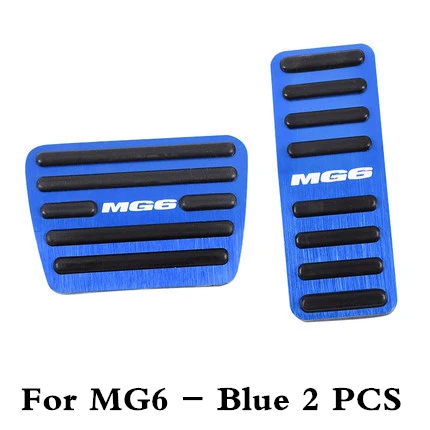 2 шт алюминиевый для педали газа автомобиля педаль тормоза акселератор ножной коврик для MG6 Нескользящая накладка на сцепление дроссельной заслонки - Название цвета: For MG6 blue