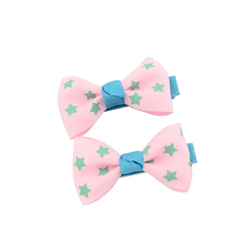 Baby Hairgrips Colorful Dots Ribbon Bow Hair Clip Floral Candy Hairpin Plaid Barrettes Bows Hair Accessories Headwear  (1)