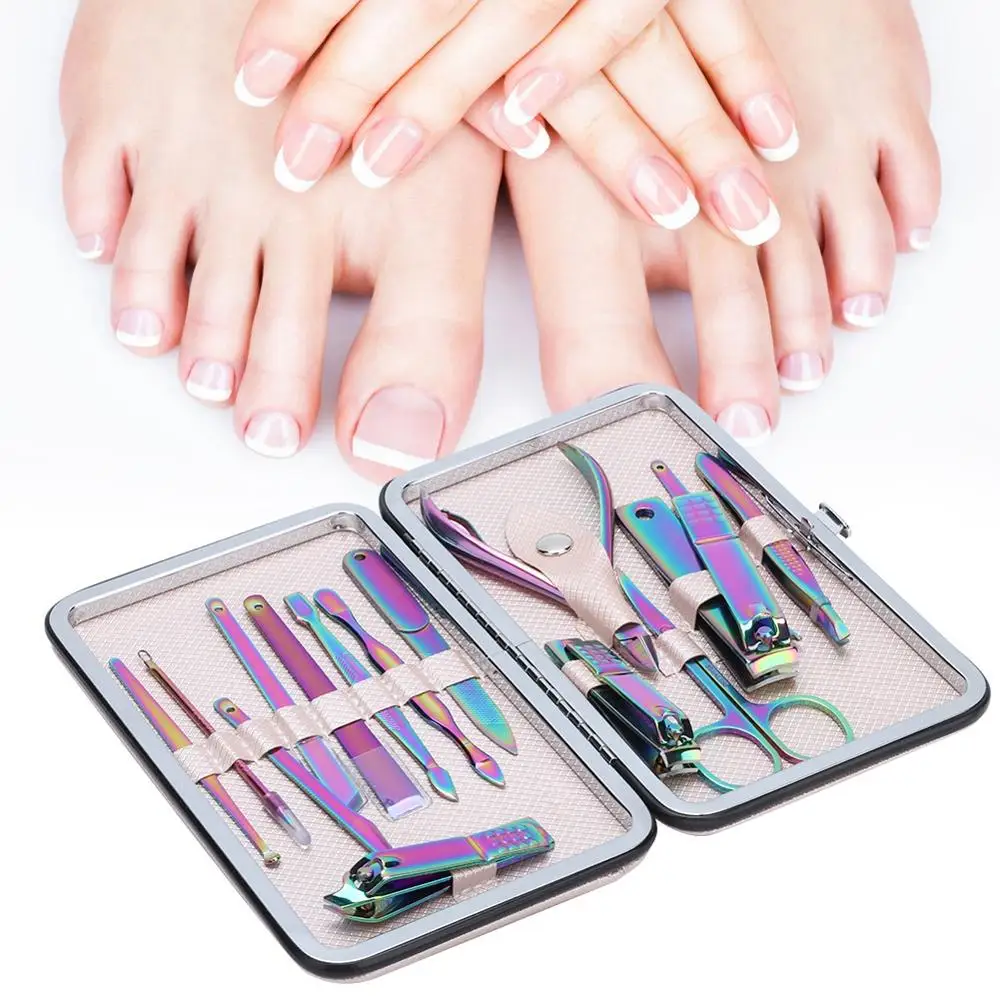 

Nail Extension Kit Manicure Set 15Pcs/Set Portable Nail Clippers Manicure Scissors Grooming Tool Kit Stainless Steel Rustproof