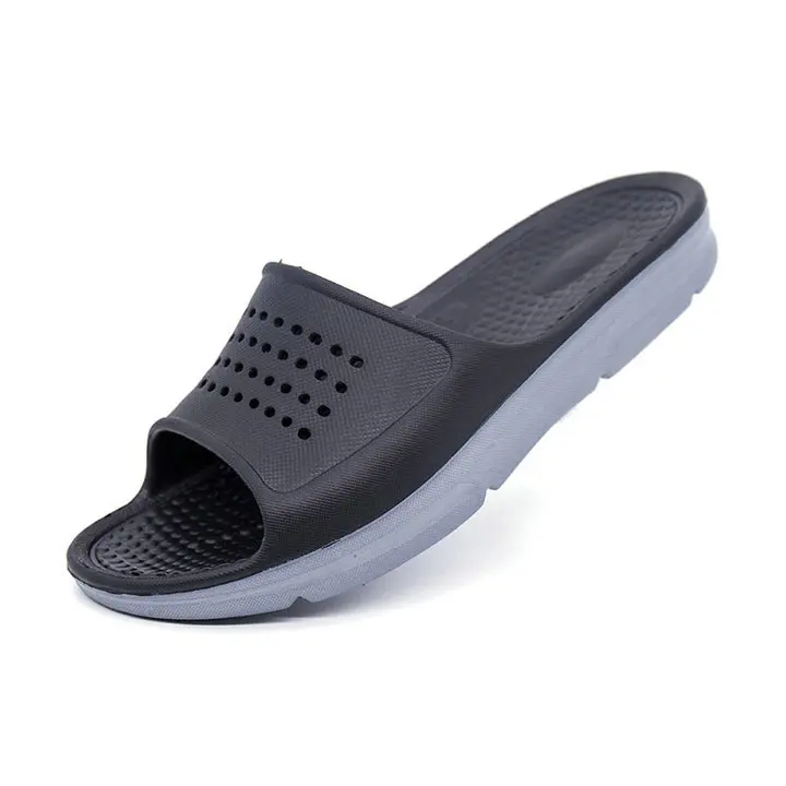 Высокое качество модные Для мужчин s два тона Цвет Eva Enject Спортивные Тапочки; сандалии-Вьетнамки с прозрачными мягкий размера плюс сандалии для пляжа Мужская обувь - Цвет: Black