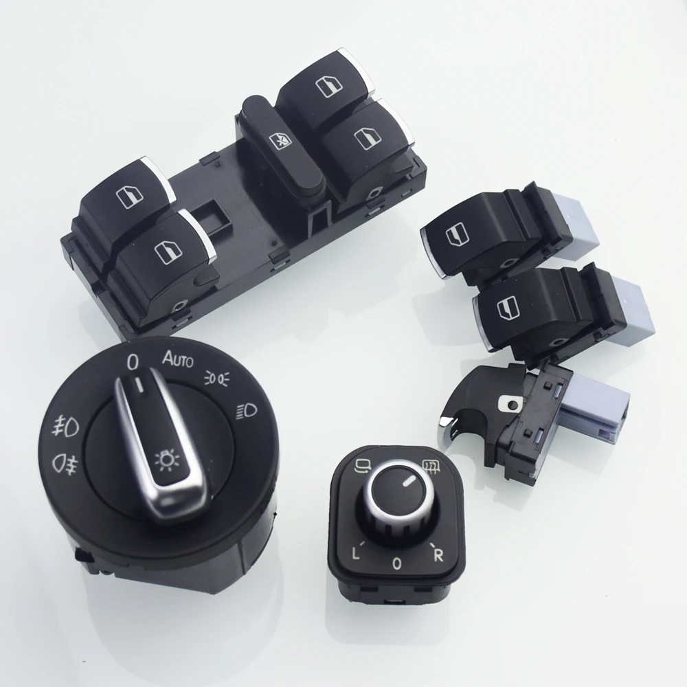 

Headlight Switch Side Mirror Push Button Master Window Switch For Passat B6 Tiguan Caddy Golf Jetta MK5 for seat Alhambra