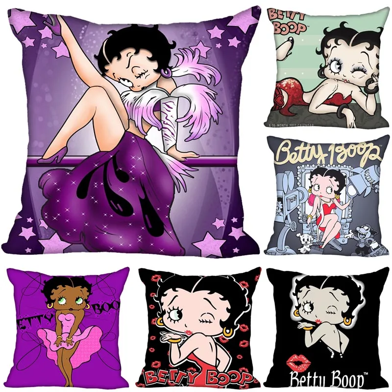 Высокое качество betty boop стиль Бросок Наволочка квадратная Наволочка на заказ подарок 40x40 см