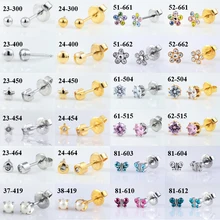 Showlove-12 Пара Хирургическая сталь цветок бабочка полная луна стерильные серьги трагус серьги, Надеваемые На Ушной Хрящ Пирсинг ювелирные изделия для тела 20 г