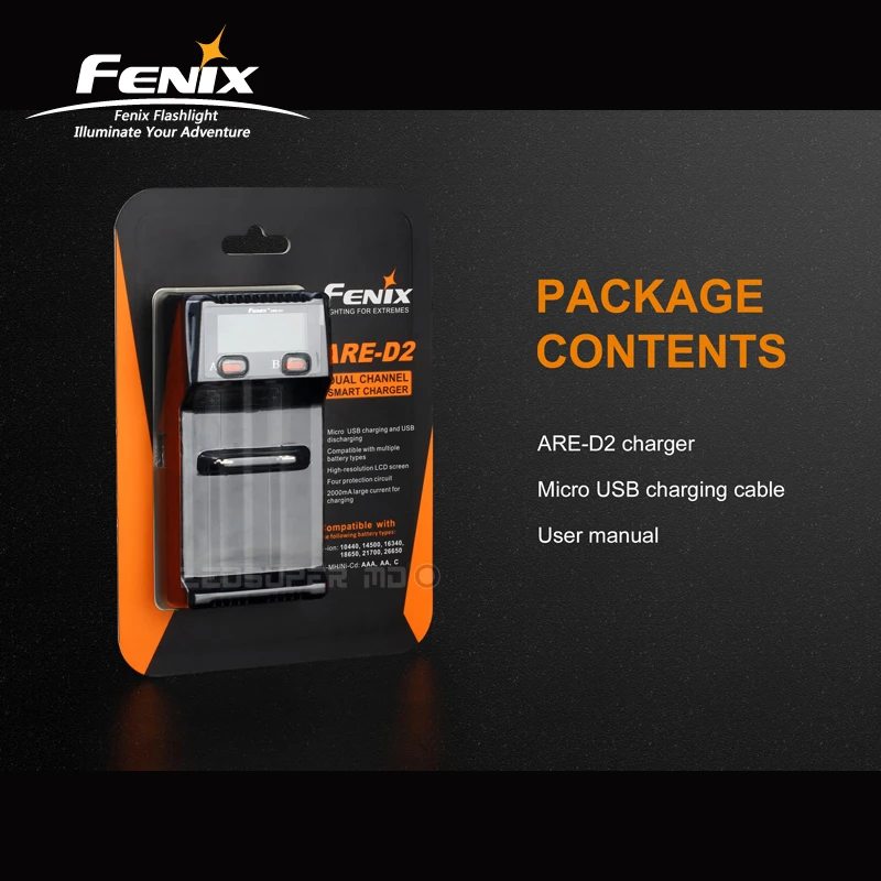 2 в 1 Fenix ARE-D2 USB power Bank и двухканальный аккумулятор смарт-зарядное устройство с ЖК-экраном