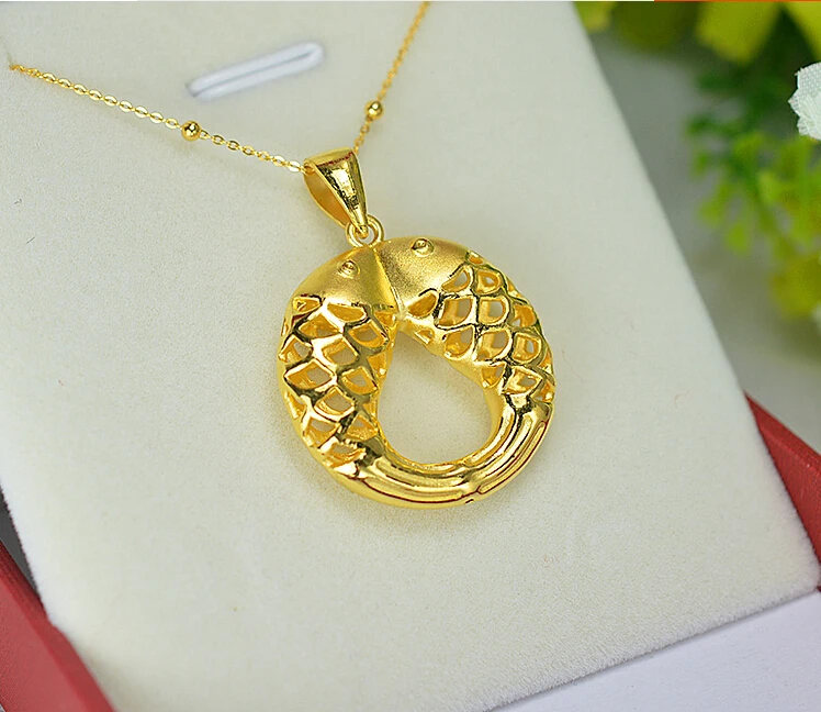 

New Arrival 999 A Pair Of 24K Yellow gold Fish Pendant 4.39g