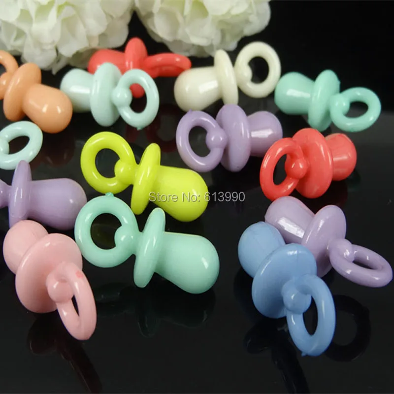 24pcs Mixed Plastic Pacifiers Baby Shower Favors Boy Girl's For Party