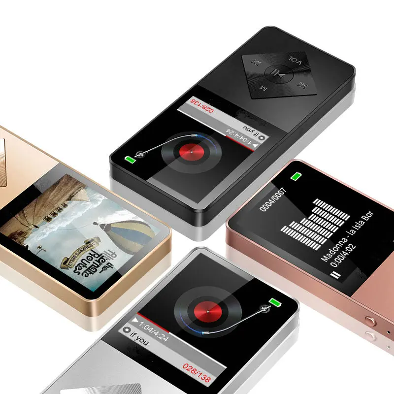 

HiFi Metal Alloy MP4 MusPlayer Built-in Speaker 4GB 8GB 16GB 1.8 Inch Screen Video Alarm FM E-Book Walkman MP3 Music Player