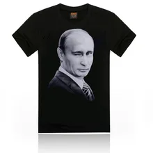 2016 New Arrival Men T-Shirts Male t shirts Short Sleeve cotton 3D Pattern Putin T shirts Fashion Design High Quality