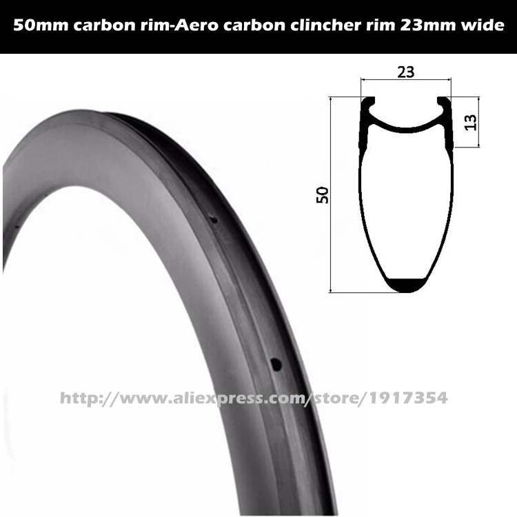 

700C 50mm Road Disc rims aero shape carbon clincher rims lightweight, carbon fiber rims without brake surface for sale