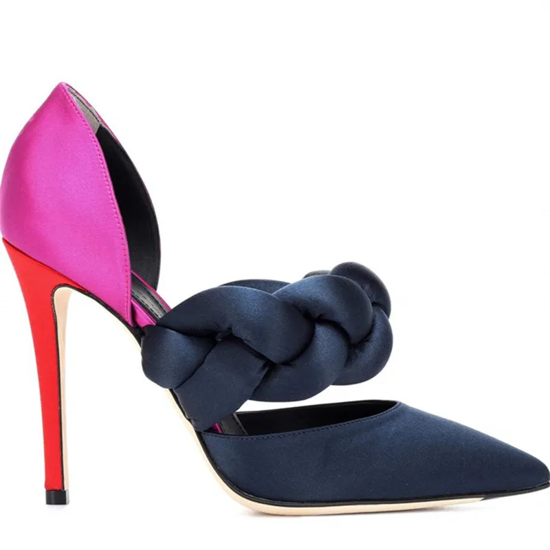 Модная обувь женские свадебные туфли лодочки на высоком каблуке с узлом Zapatos De Mujer