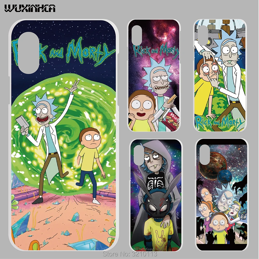 

For Apple iPhone X fashion Rick et Morty cases hard back Cover for iphone 10 X 7 8 6 6s plus 5 5S SE phone case