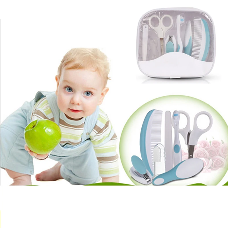 7 PCS/Set 2017 Baby Grooming Care Manicure Set Infant Toothbrush Hair Brush Comb Emery Nail File