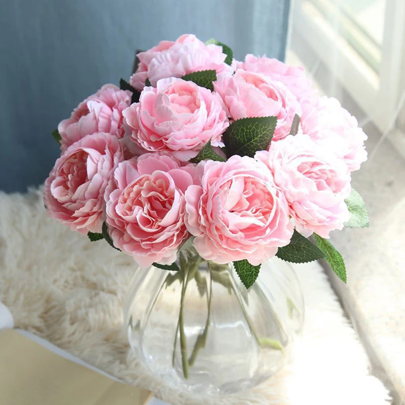 

1 Head/lot Silk Hydrangeas Artificial Flowers Silk Peony Bouquet Cheap Flowers Wedding Home Decoration Fake Rose Flower