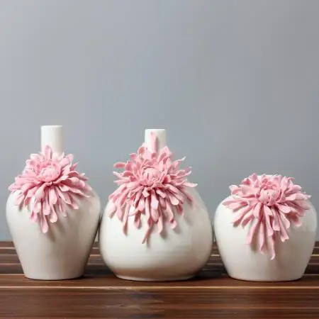 Керамические Розовый цветы ромашки ваза home decor большие напольные вазы для