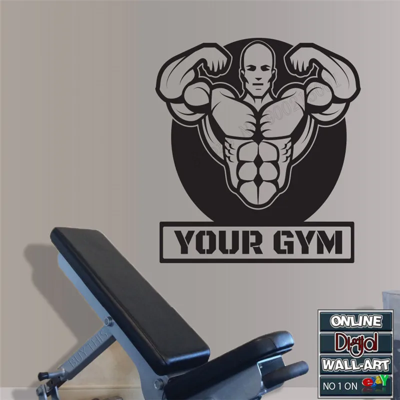 

Wall Decoration Personalized Name Design Sticker Vinyl Removeable Poster Gym Fitness Decal Sports Bodybuliding Ornament LY326