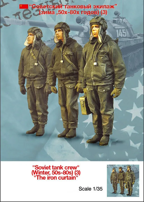 

Unpainted Kit 1/35 Soviet tank crew Winter man figure Historical Figure Resin Kit