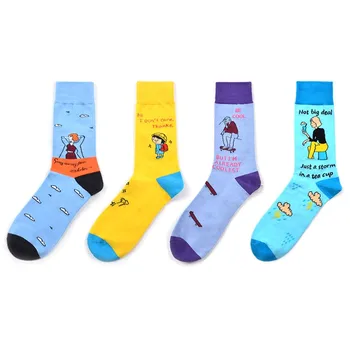 

2019 Fashion New Product Harajuku Couples Unisex Socks Movement Kawaii Cartoon Cute Cotton Calcetines Mujer Meias Funny Socks