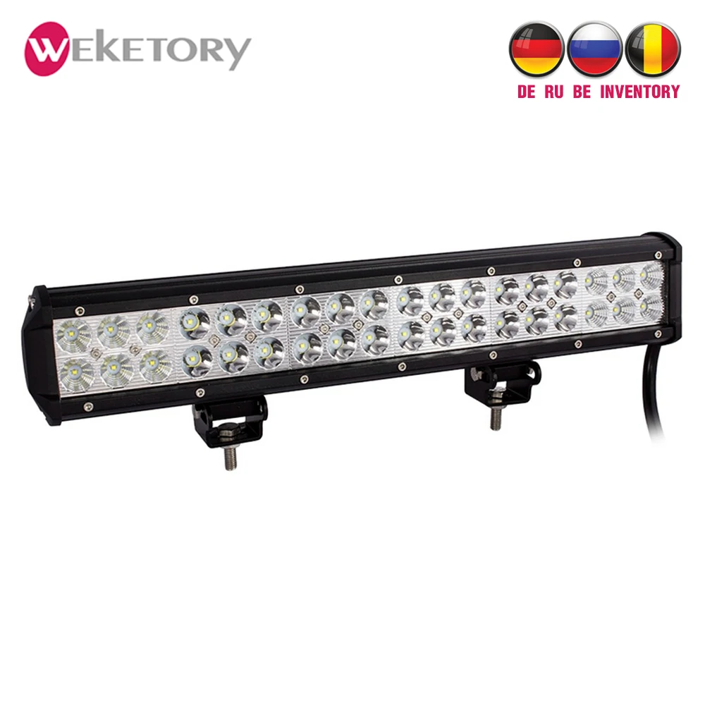 

weketory 17" inch 108W LED Work Light Bar for Tractor Boat Off-Road 4WD 4x4 12V 24v Truck SUV ATV Spot Flood Combo Beam