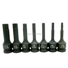 1/" Dr влияние Сплайн Бит розетки набор инструментов H5 H6 H7 H8 H10 H12 H14 биты CR-MO отвертка бит воздействия Тип биты сокетов Набор из 7