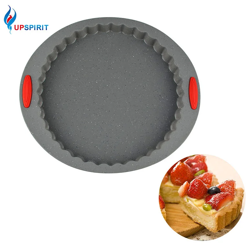 Upspirit Food Grade Silicone Pizza Pan Non-stick Heat-resistant Bread Pan Round Shape Cake Mold Pie Pizza Pastry Baking Bakeware