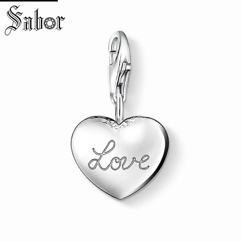 

thomas Love Heart 3D Charm Pendant,2019 Fashion Jewelry For Women Boy,Romantic Gift 925 Sterling Silver Fit Bracelet charms