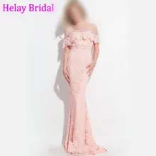 Charming Korallenfarbig Perlen Strass Spitze Hülse Lange Nixe-abschlussball 2016 Boot-ausschnitt Backless Partei Abendkleider
