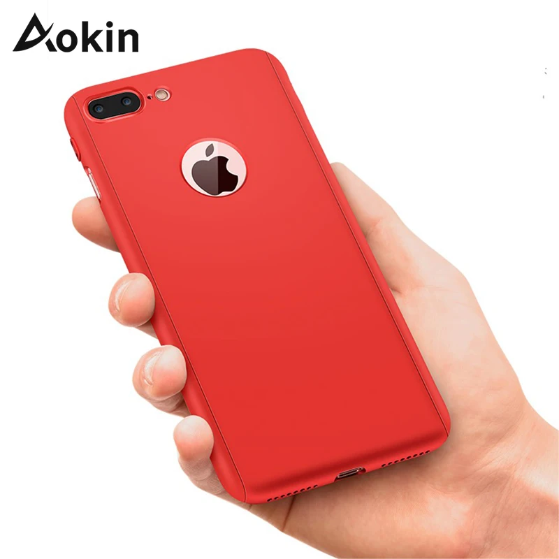 

Aokin 360 Phone Case for iPhone 7 8 Full Cover Ultra Thin Protection Cases For iPhone 6 6s Plus 7 8 Case with Tempered Glass