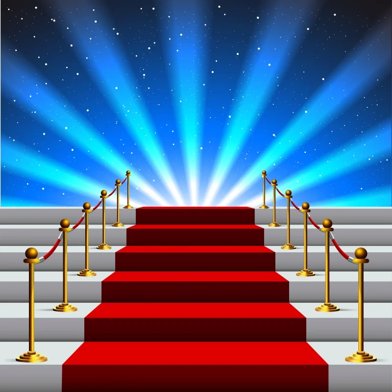 Laeacco Photo Backdrops Staircase Stage Red Carpet Superstar Spotlight Birthday Photogrpahy Backgrounds Photocall Photo Studio