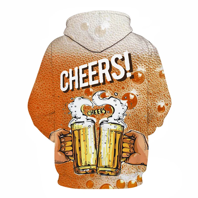 Мужской пуловер с 3d рисунком животного Clink Beer свитшот худи Повседневная модная