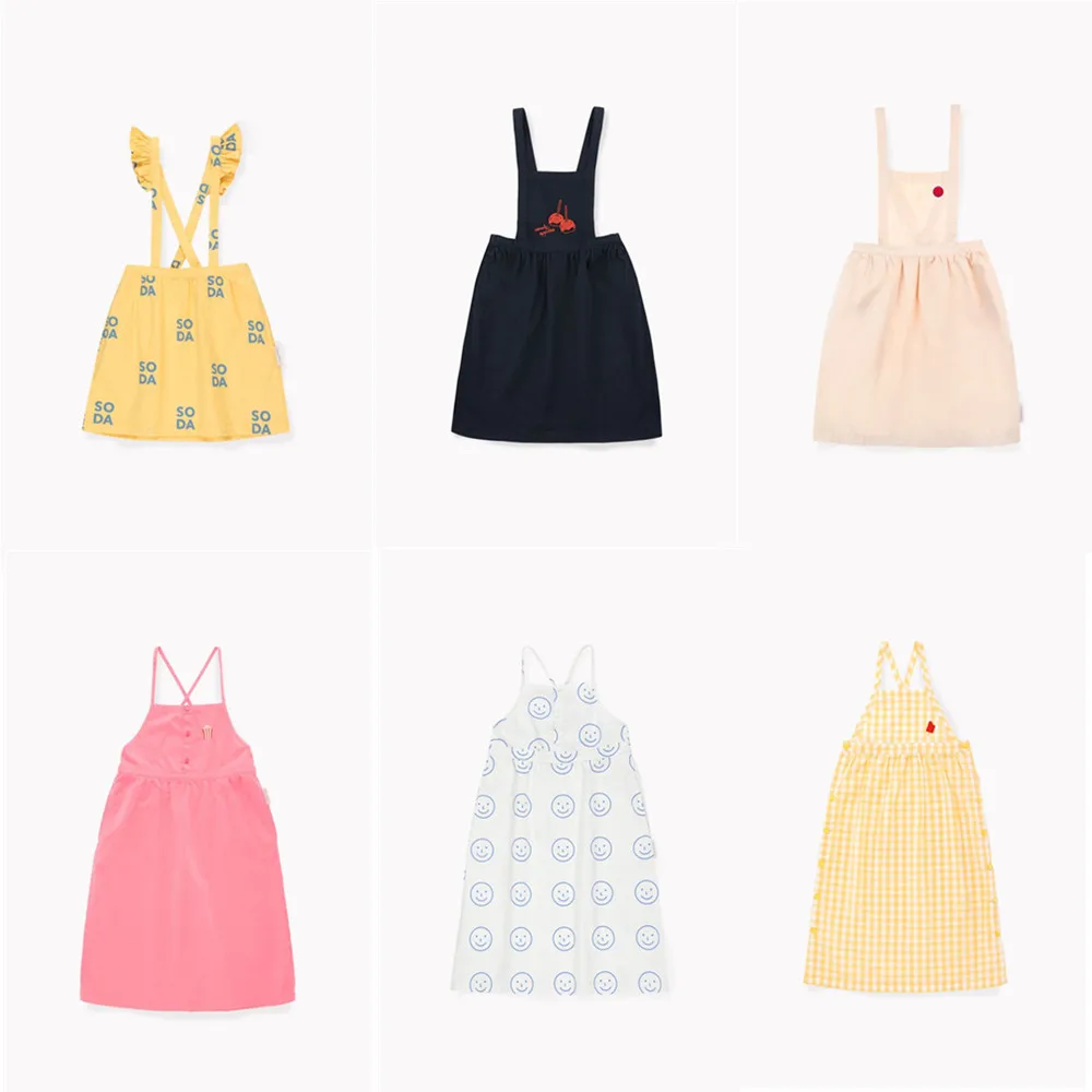 

Pre-sale Kids Dresses 2019 Tiny Cottons Girls Spring Summer Dress Baby Sleeveless Solid Color Clothes Cute Sling Dress 1-10Y