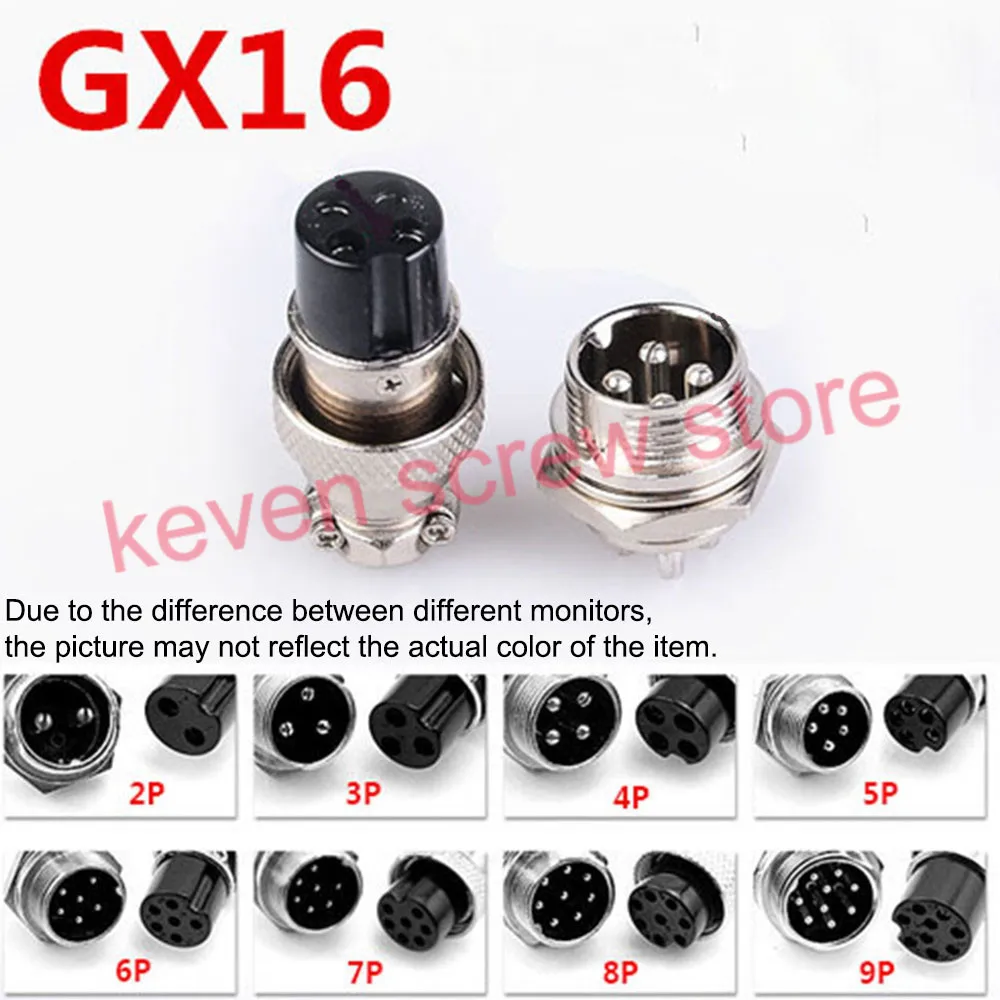 

1 set GX16-2/3/4/5/6/7/8/9/10 Pin Male Female 16mm Circular Connector Wire M16 GX16 Aviation Connector Socket Plug Metal