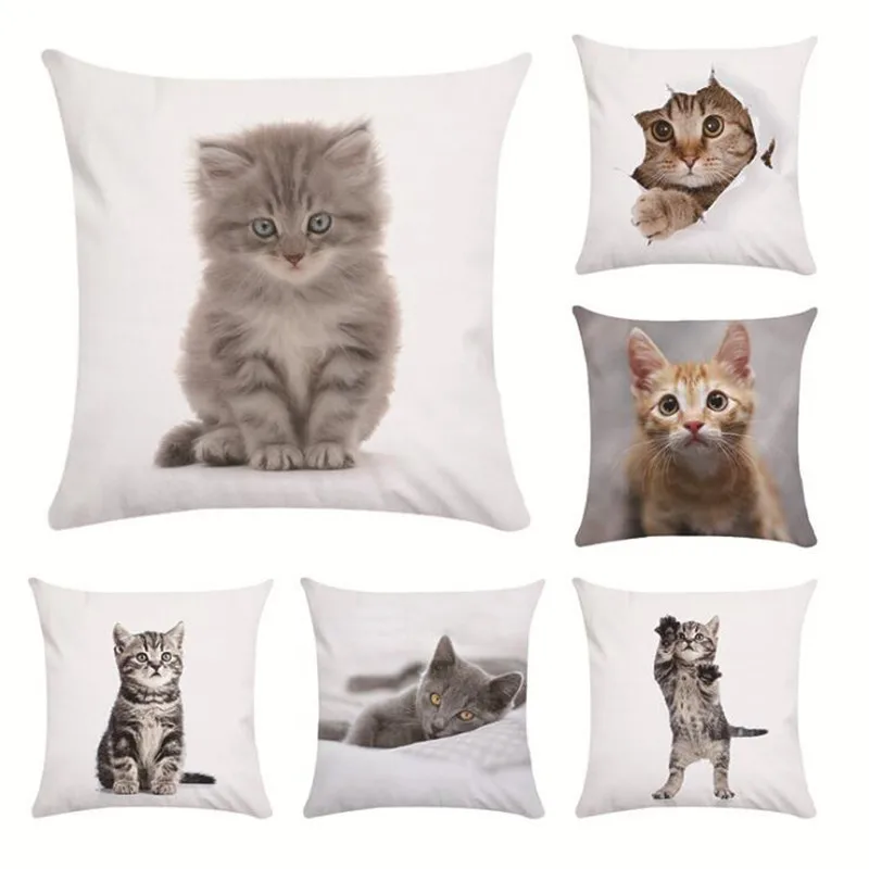 Декоративная подушка для домашних животных, супер милая наволочка с милым котом, супер мягкая декоративная подушка для сиденья автомобиля, декоративная наволочка