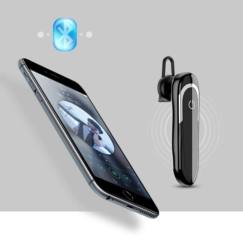 A Hot selling wireless bluetooth headset handsfree earbuds Hi-Fi and super long standby time headset earphone for iPhone Xiaomi