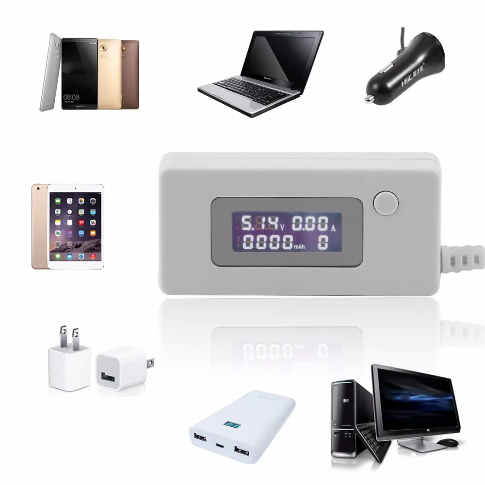 ЖК дисплей USB мини напряжение и ток монитор тестер детектор Мобильная мощность KCX